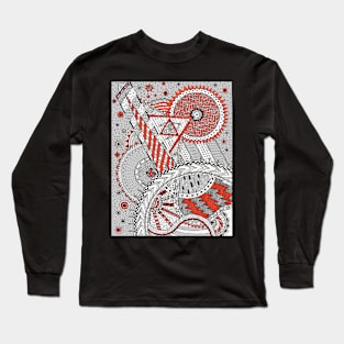 Orange Mandala Long Sleeve T-Shirt